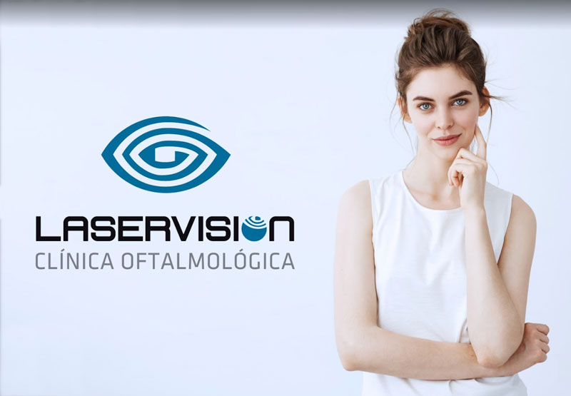 portada clinica oftalmologica laservision promocion joven logo